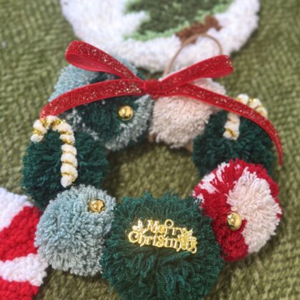 毛毛球聖誕花環工作坊